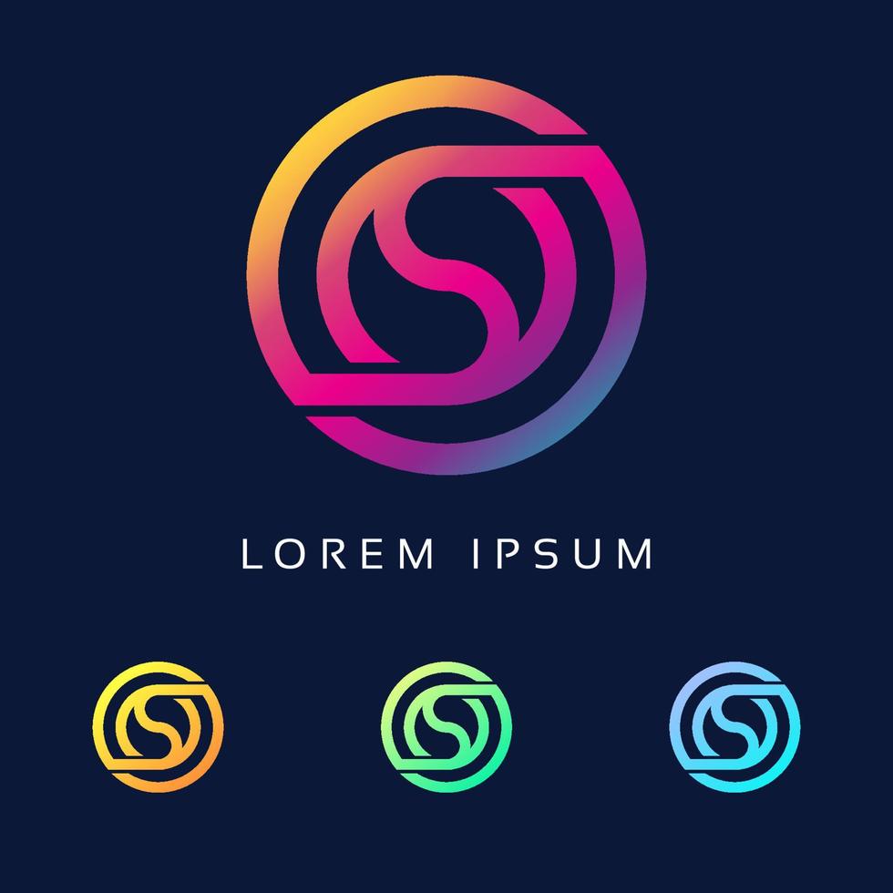 Unique stylish connected Colorful SO Letter initial based icon logo vector