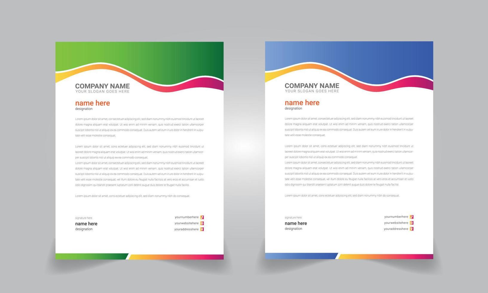 letterhead design templates for your project design vector