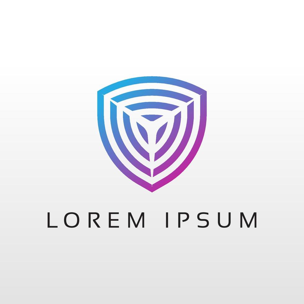 Cyber Security Modern and simple logo design. Information and network protection vector