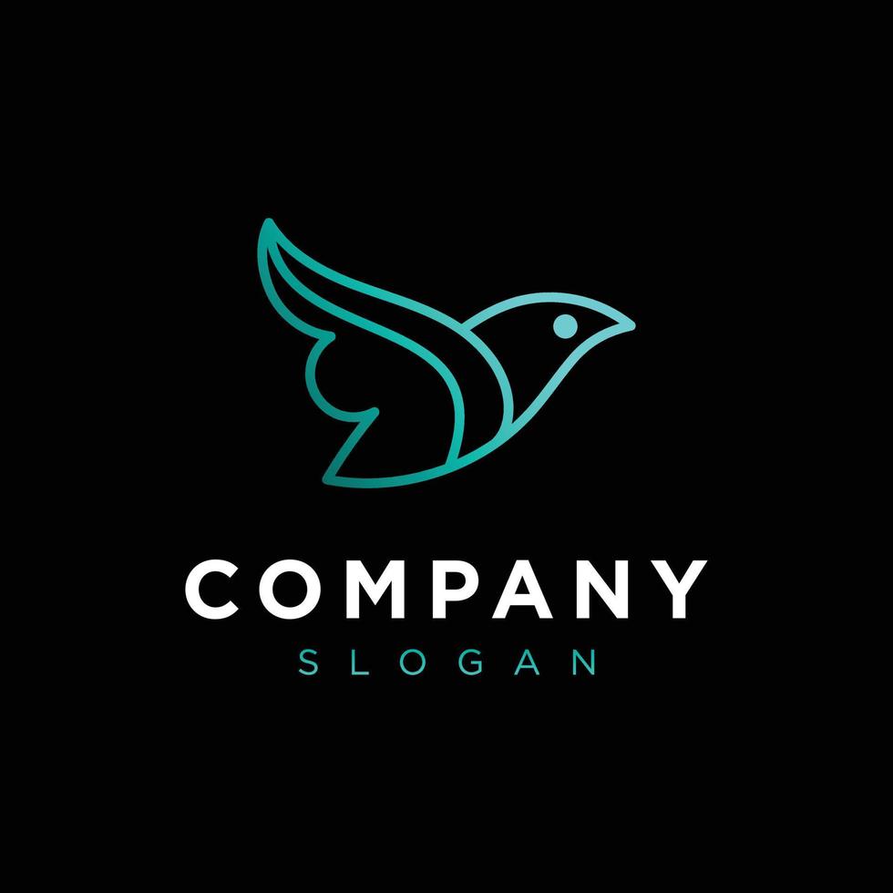 Luxury line logotype Flying Bird premium logo design. vector