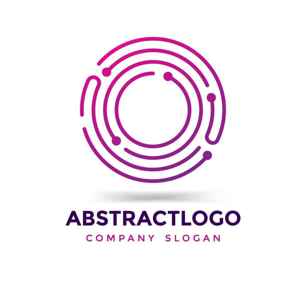 o letra con logotipo de puntos, líneas de tecnología digital o logotipo corporativo vector