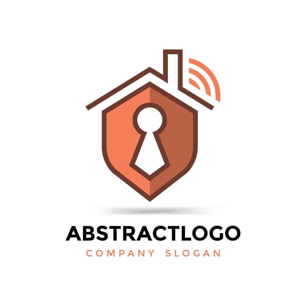 Home and security house protection system logo design vector