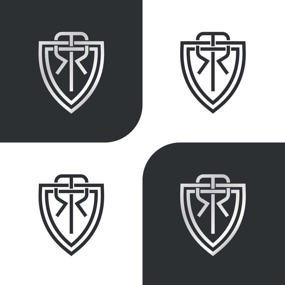 RR modern Letter Logo, RR font modern Design with black and white color vector