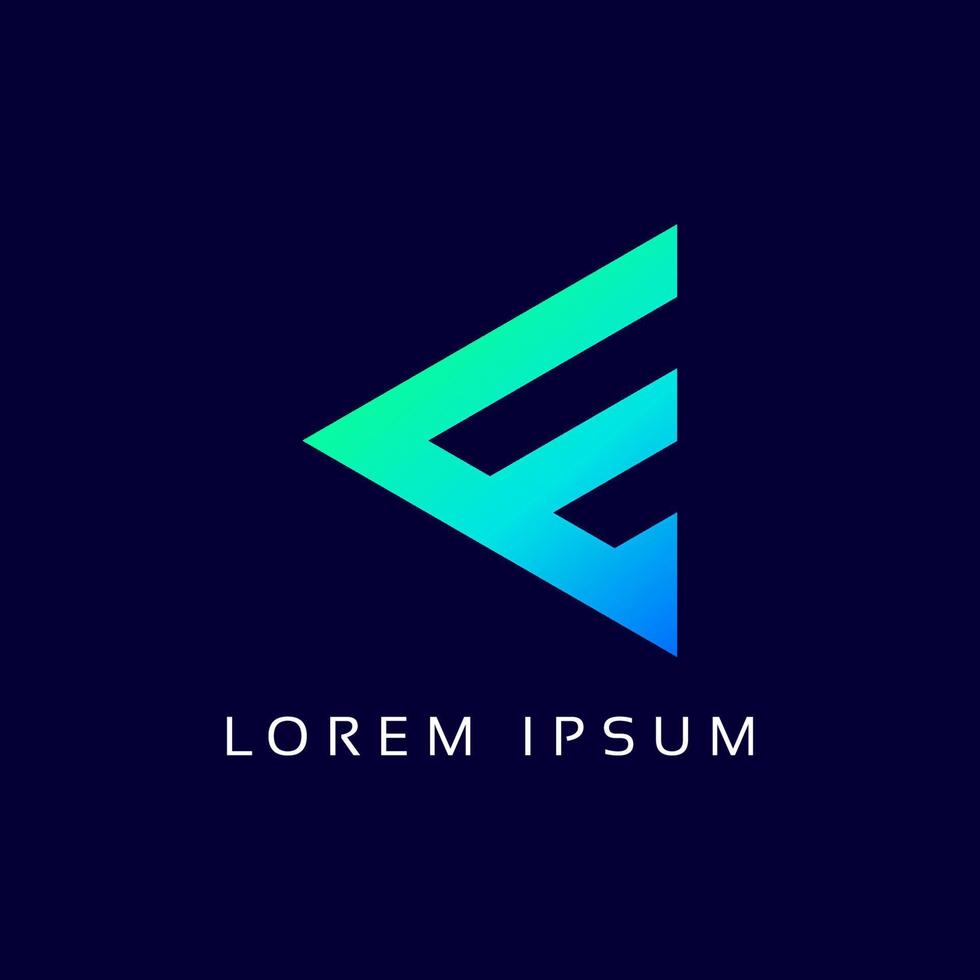 Letter E Logo Icon Vector Template elements, Modern, Corporate, Unique, triangle shape