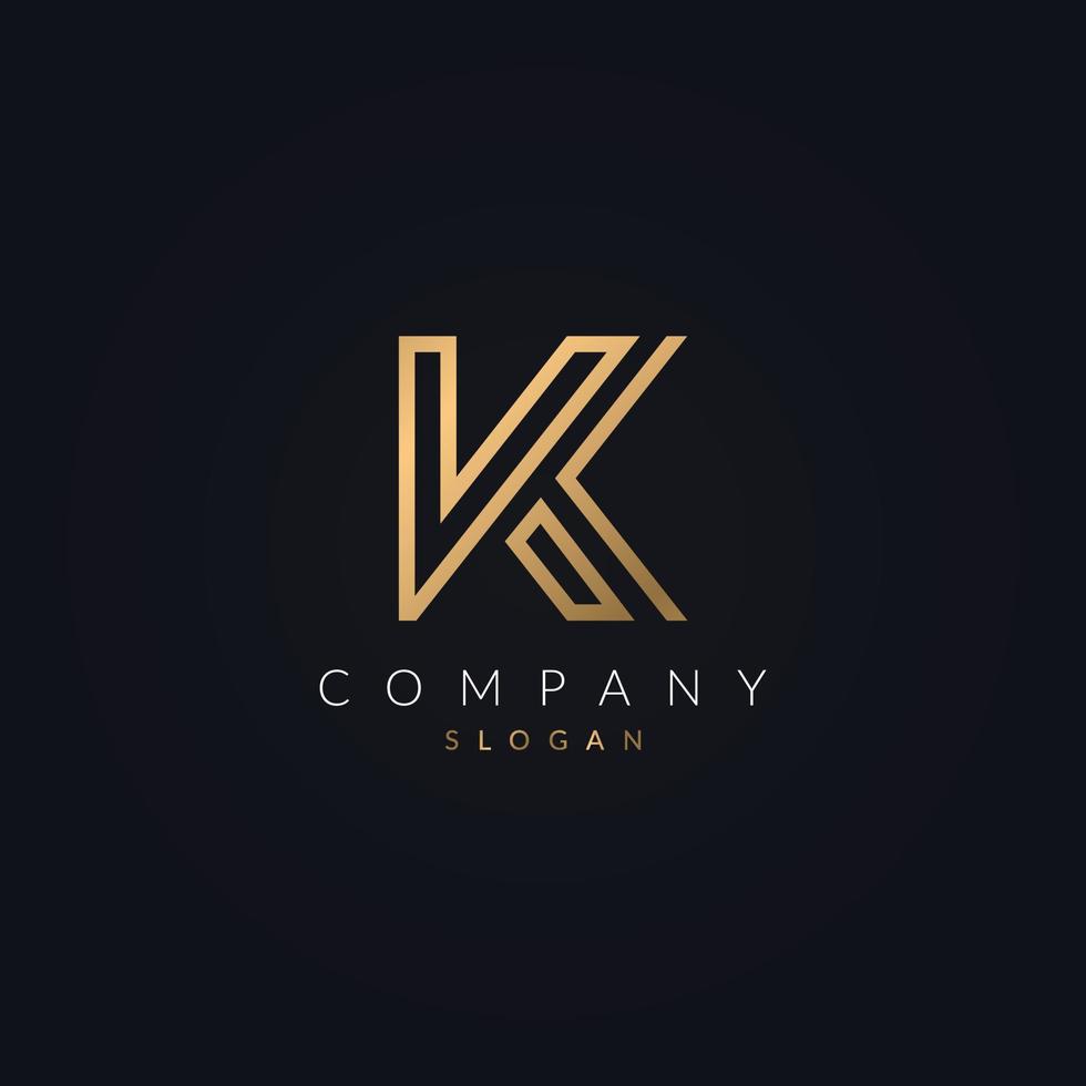 diseño minimalista moderno y creativo del icono del logotipo de la letra k. vector de plantilla de logotipo de empresa k.