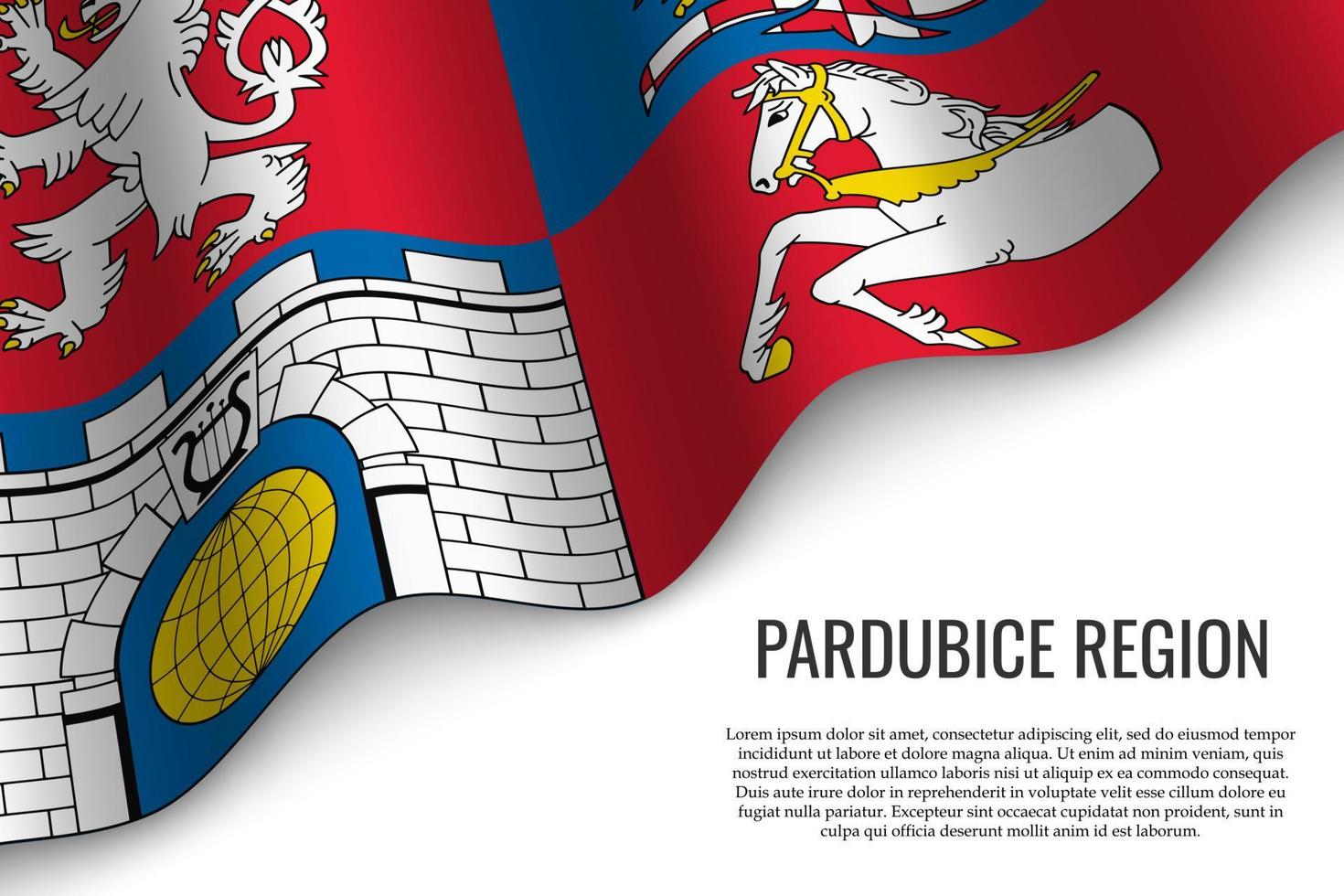 waving flag of region Czech Republic vector