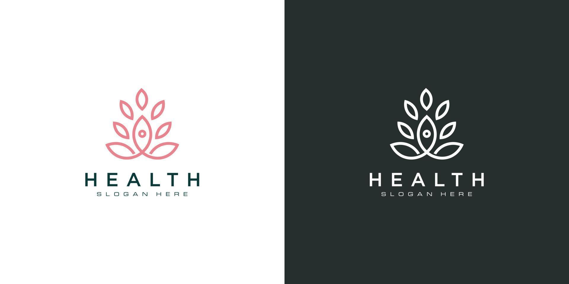 Yoga logo with leaf logo template vector
