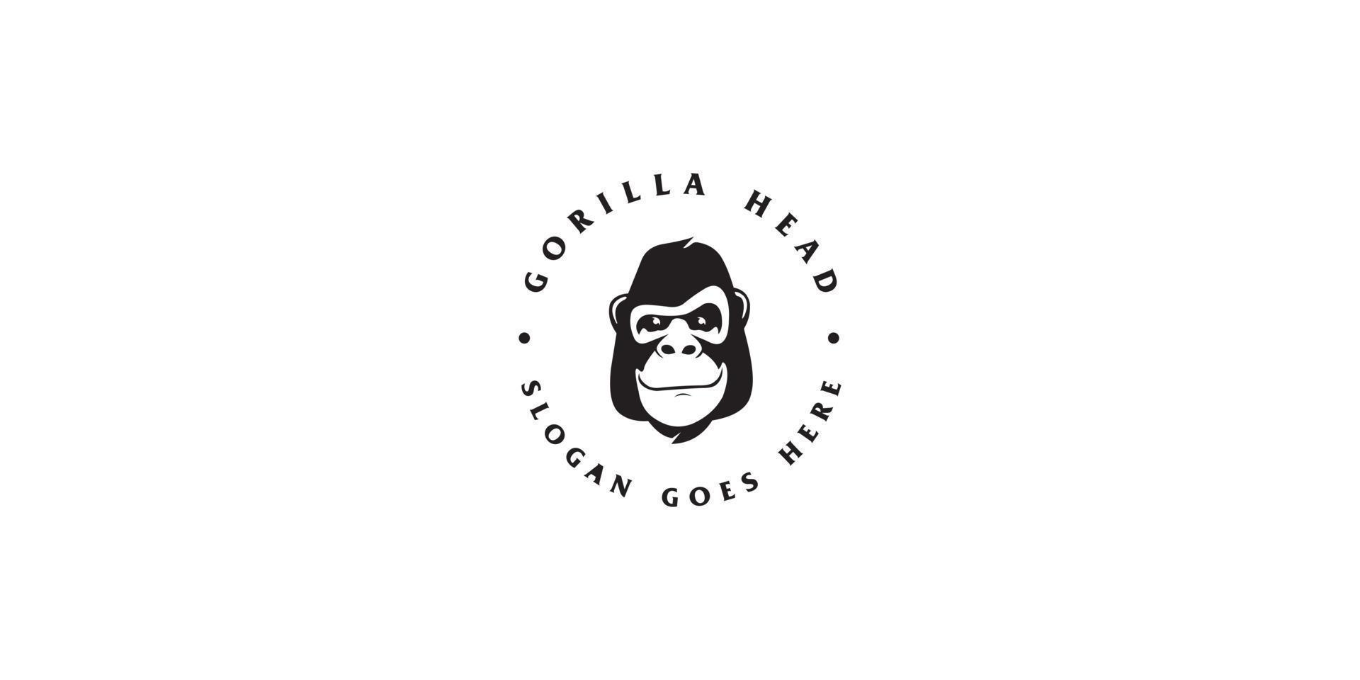 head gorilla logo vector design