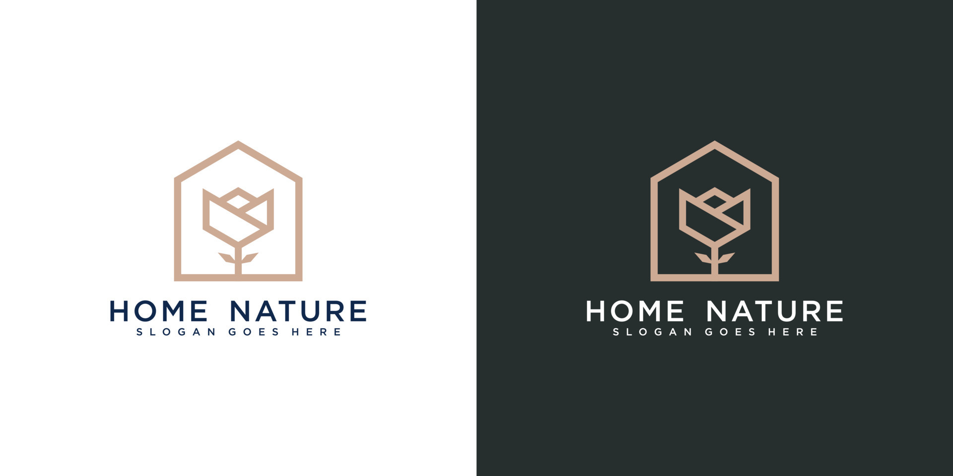 Creative Rose House monogram Logo Template - TemplateMonster