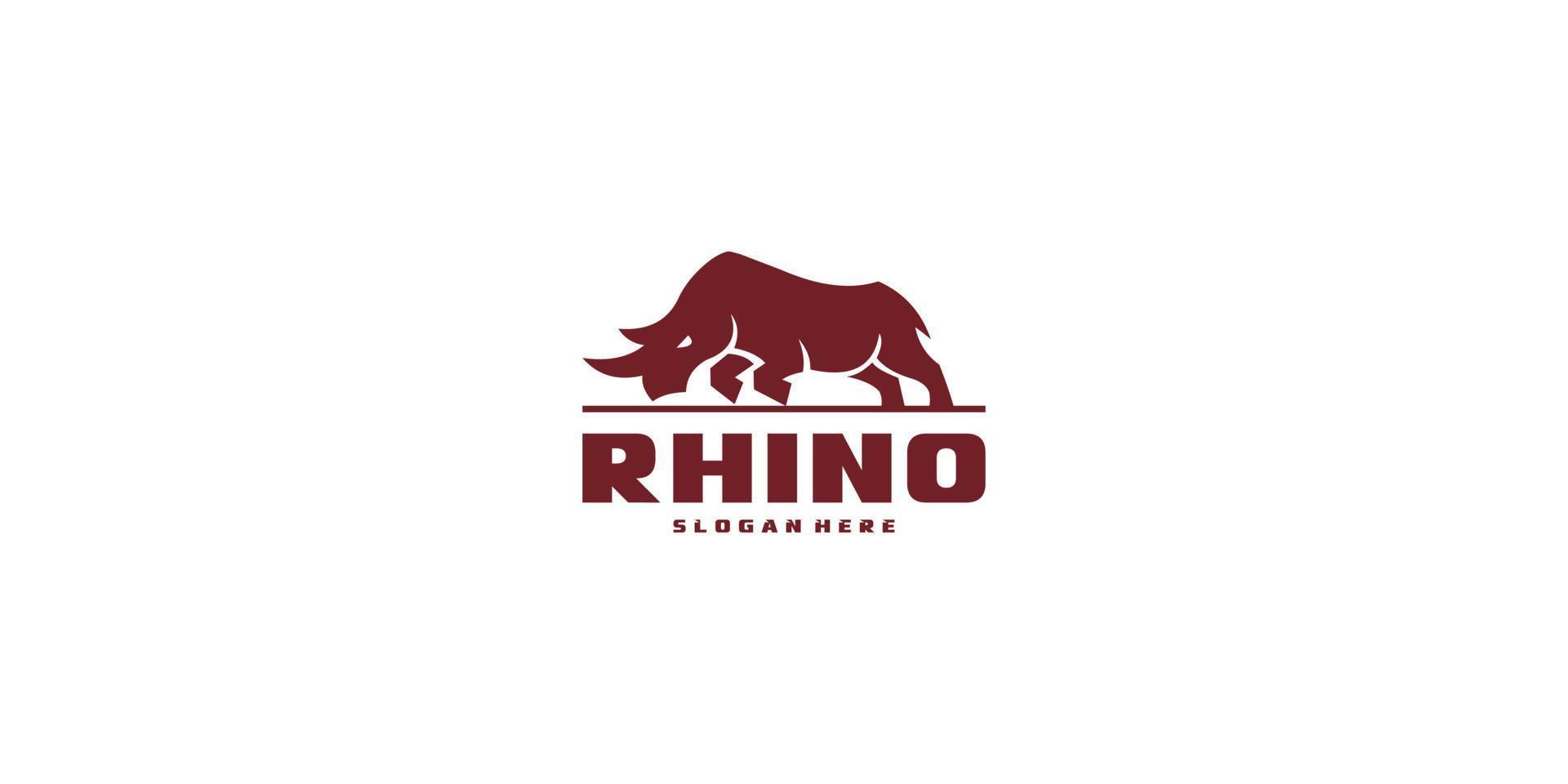 diseño de vector de logotipo de animal de rinoceronte