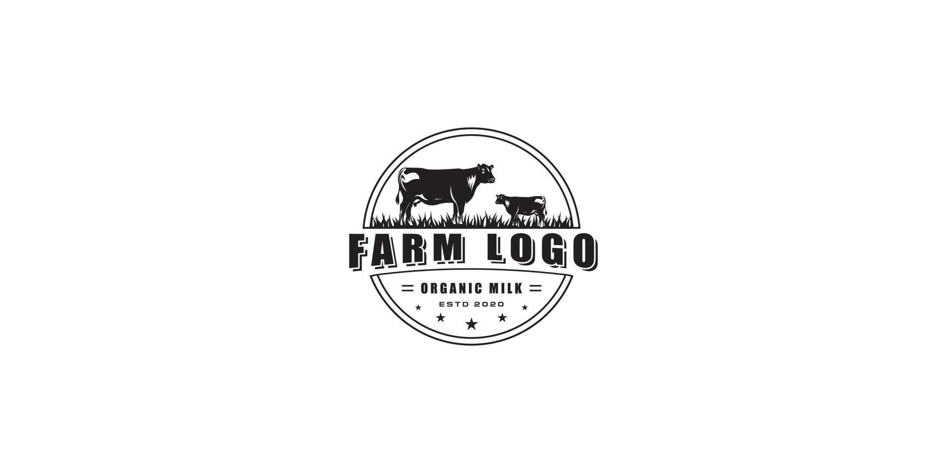emblema de vector de logotipos de granja verde