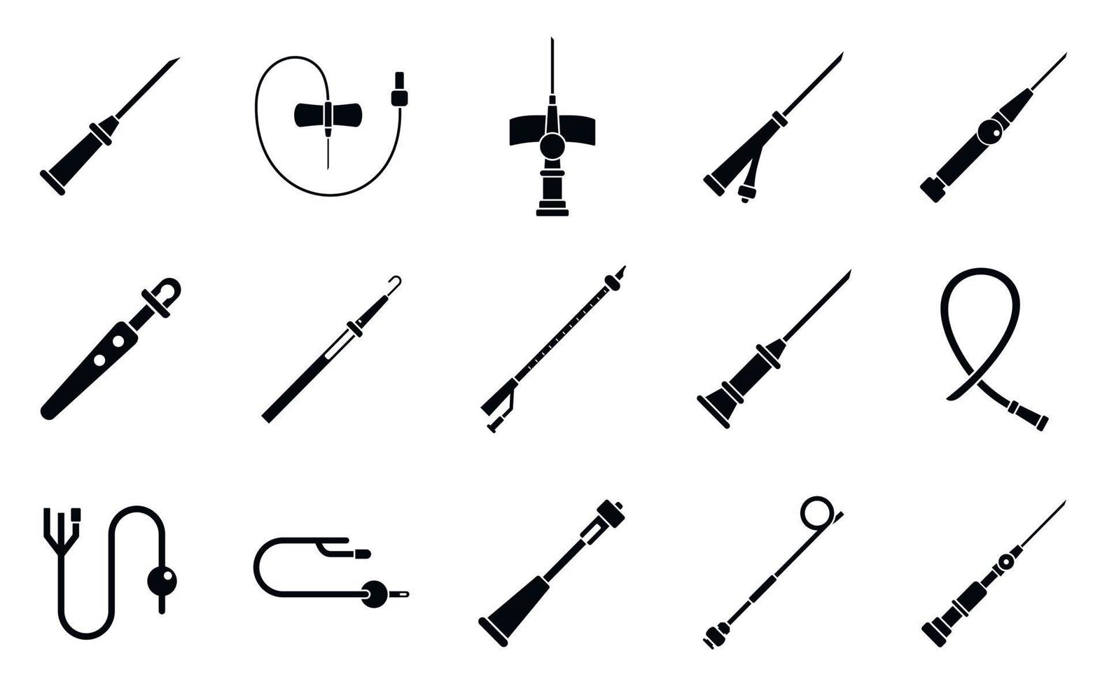 Catheter icons set, simple style vector