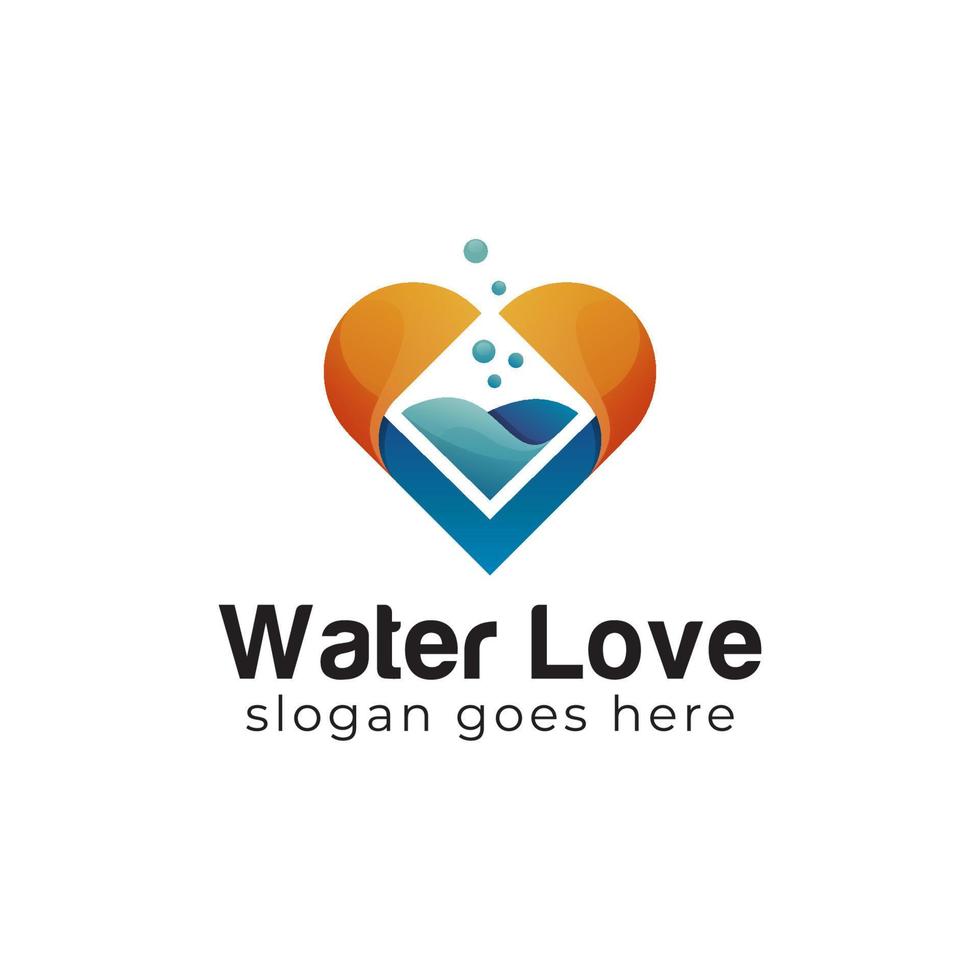 bebida amor diseño de logotipo favorito, logotipo de degradado abstracto de laboratorio de amor vector