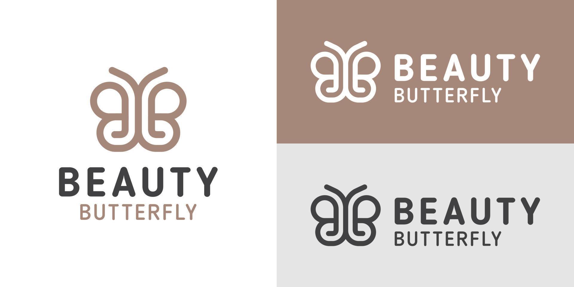 se pueden usar logotipos de estilo de arte lineal de la letra bb para  mariposa de belleza marca comercial de productos femeninos 8799554 Vector  en Vecteezy