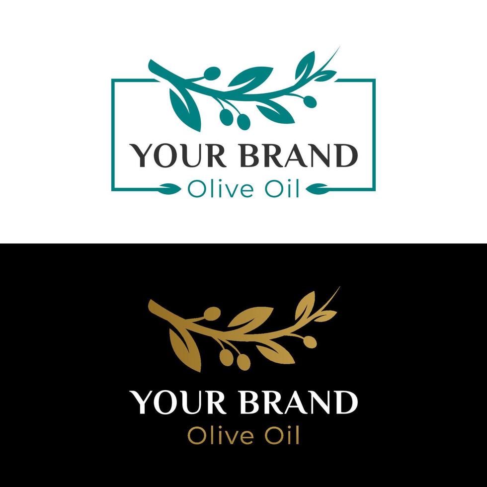 rama de olivo de salud natural fresca y elegante para la plantilla de logotipo de su marca comercial vector