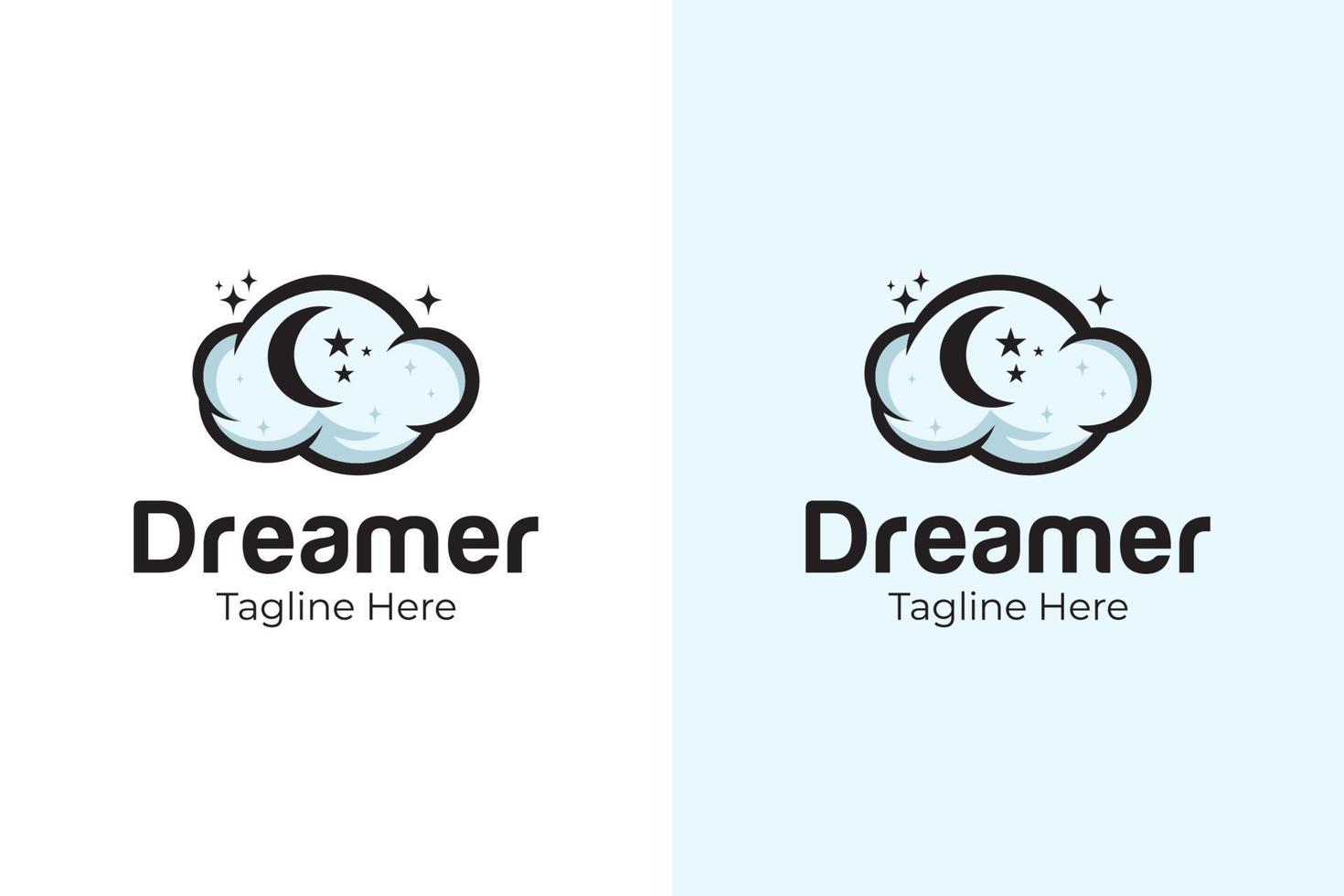 cloud moon dream logo for elements background, symbol, icon design vector template