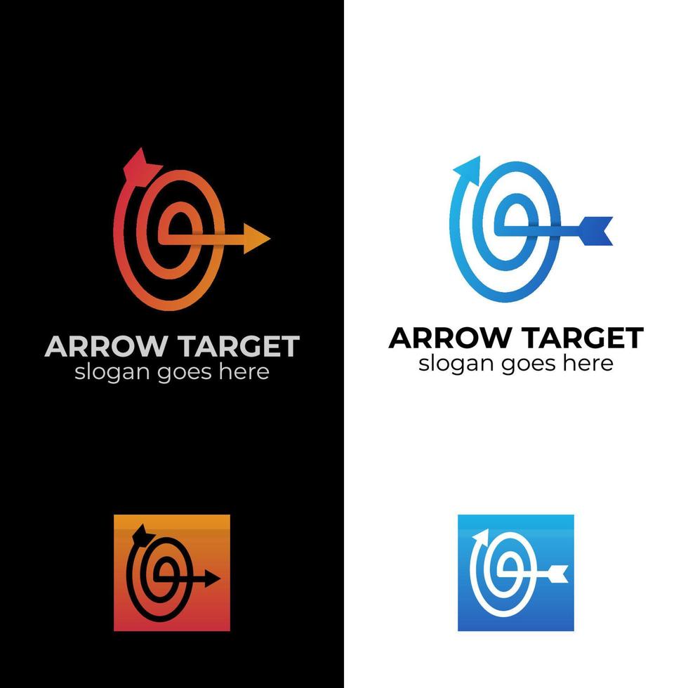 Business arrow target logo symbol, archer logo, goals target icon design vector