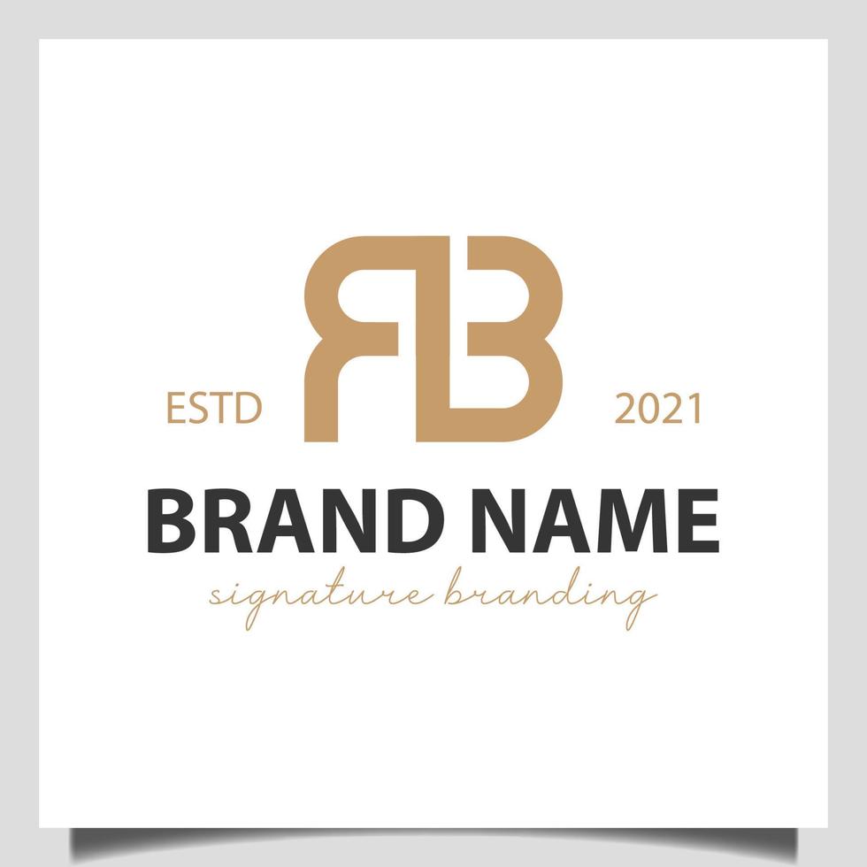 initial letter R with B brand mark, sign , corporate identity logo design vector