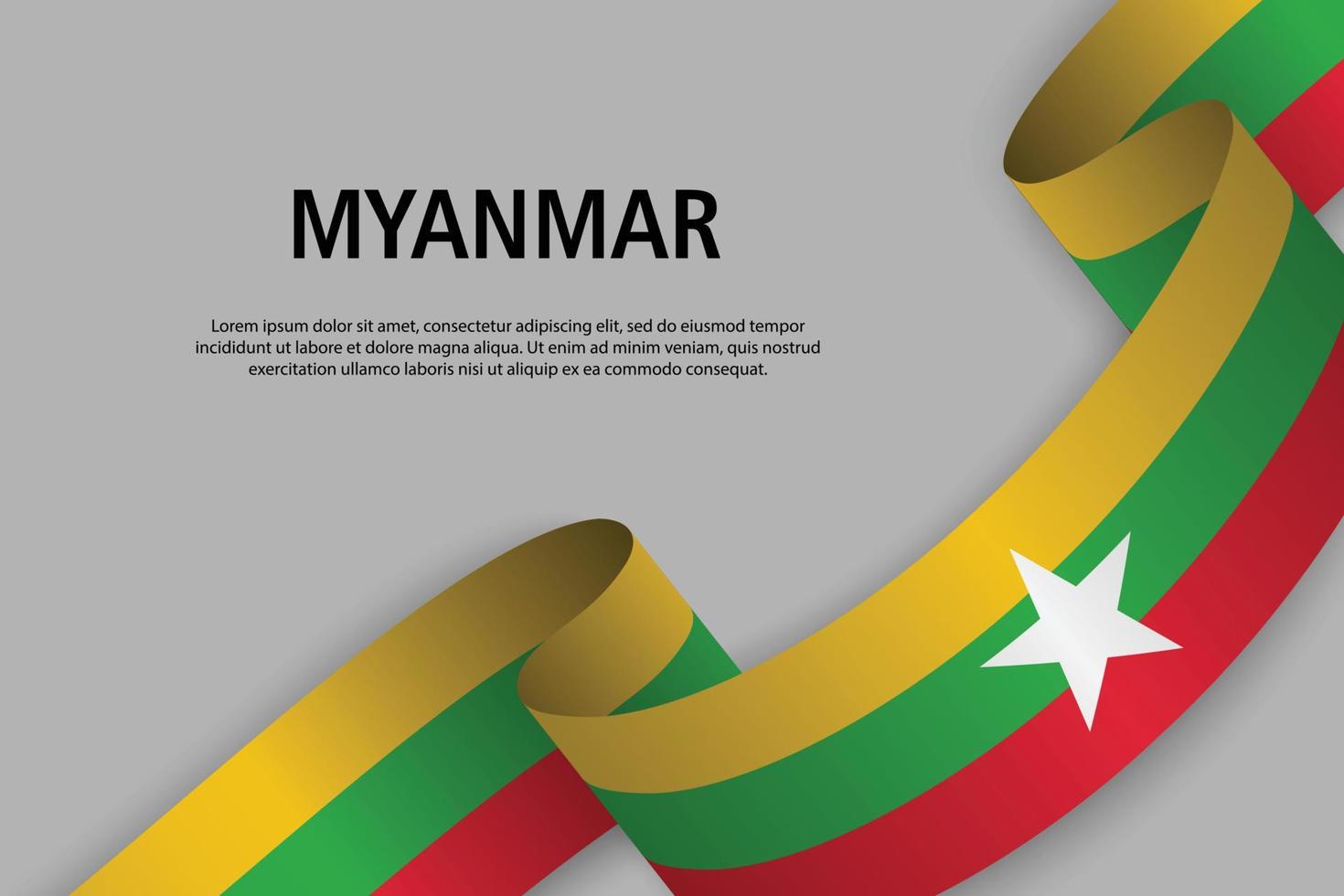 Waving ribbon with Flag , vector illustration