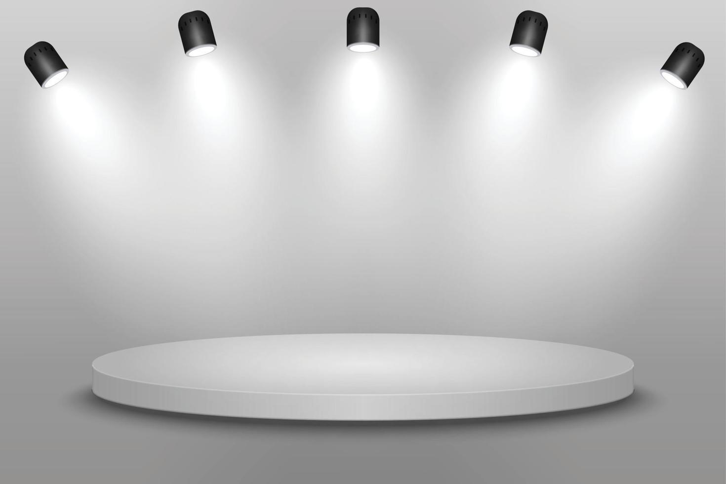 pedestal with spotlights. vector