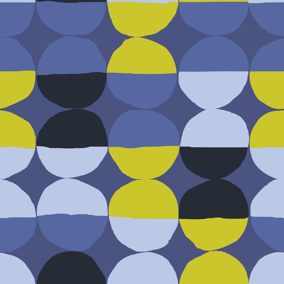 Geometric seamless pattern with polka dot background. Modern hand drawn textures. Vector illustration for print, wrapping paper, design.