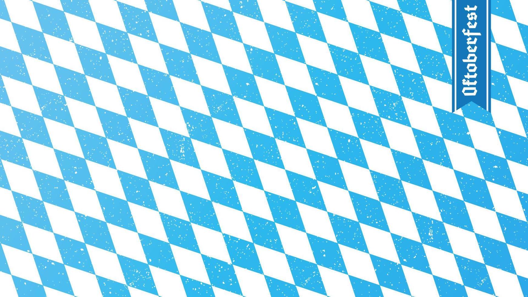 Traditional oktoberfest rhombus blue and white print. Bavarian flag. Vector background.