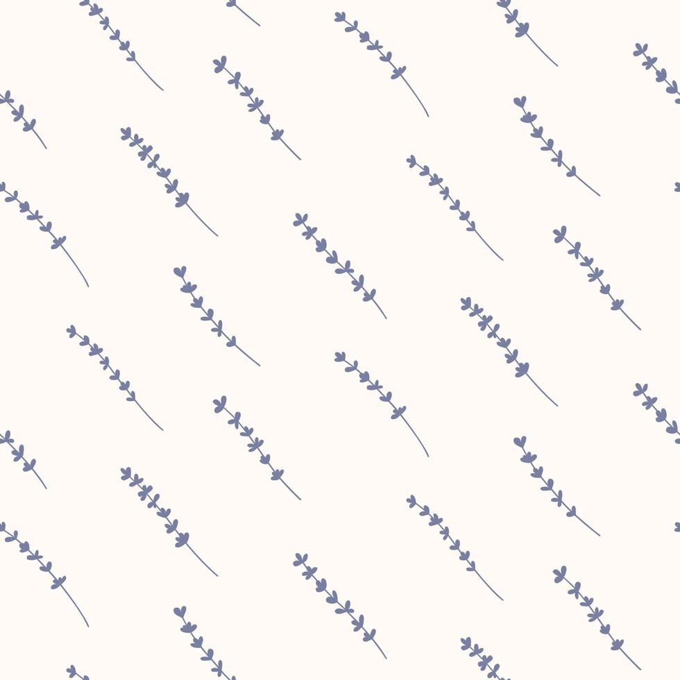 Floral vector seamless pattern with Lavender. Violet flowers shape on white background. Vector wallpaper. Good for fabric, textile, wrapping paper, packaging design.