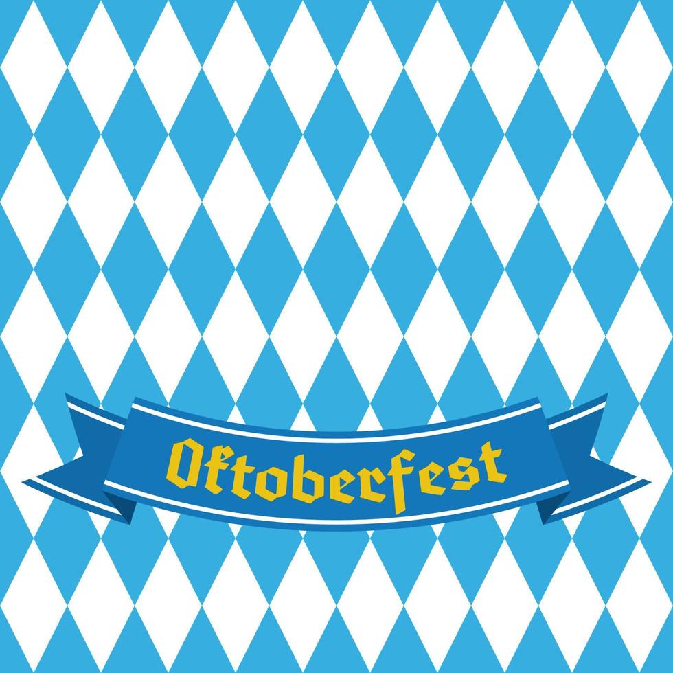 Blue and white rhombus repetitive background. Germany beer festival. Vector design template for greeting cards, invitation, advertising banners, etc.