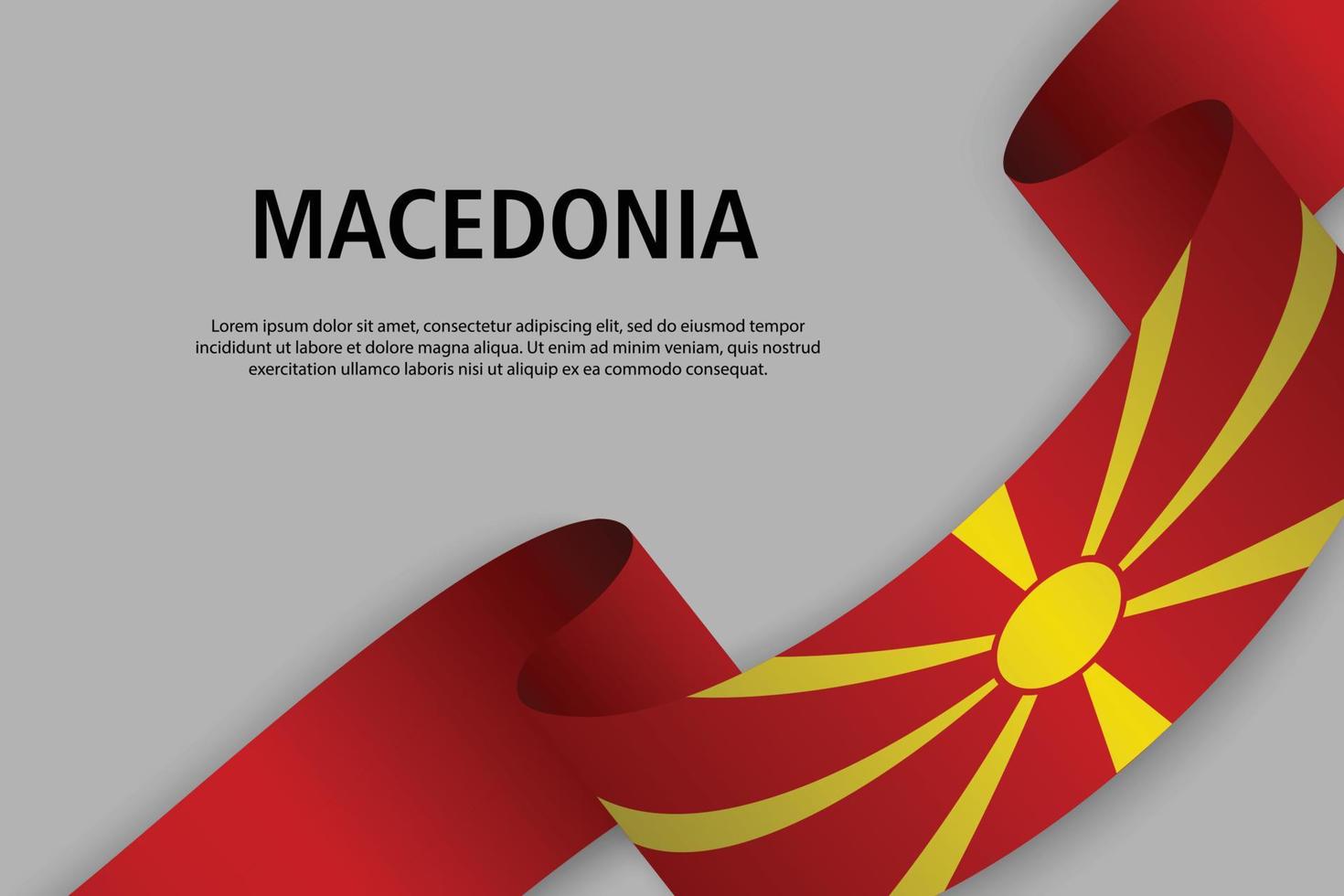 Waving ribbon with Flag, vector illustration