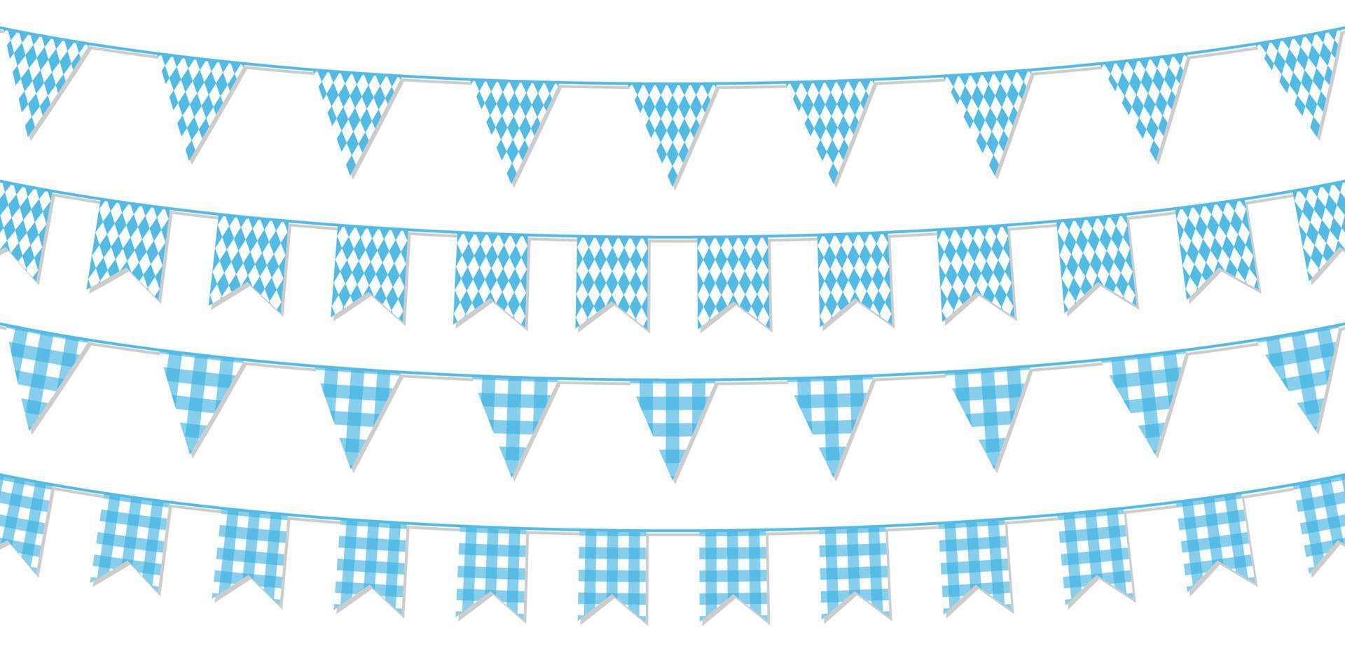 Festive paper garland collection isolated on white background. Germany beer festival. Vector design template for greeting cards, invitation, advertising banners, etc.