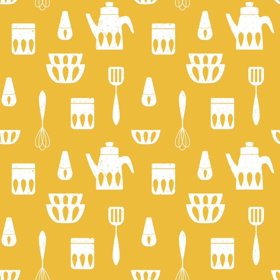Cooking monochrome repetitive background for kitchen. Simple vector seamless  pattern for kitchen fabrics, napkins, wrapping paper.
