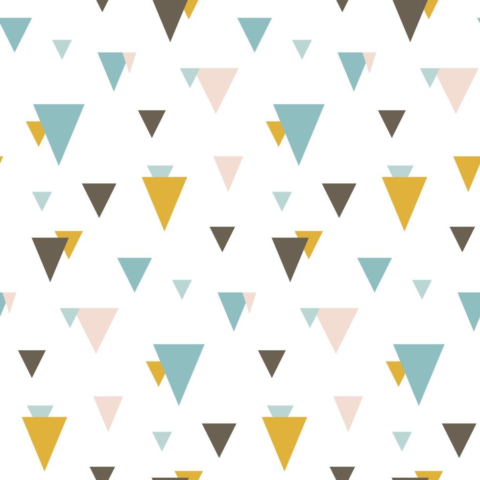 Seamless pattern with random triangles. Scandinavian style. Abstract  geometric vector background for web or printing.