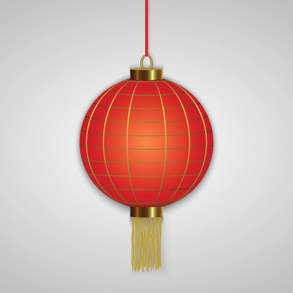 Chinese hanging red lanterns vector