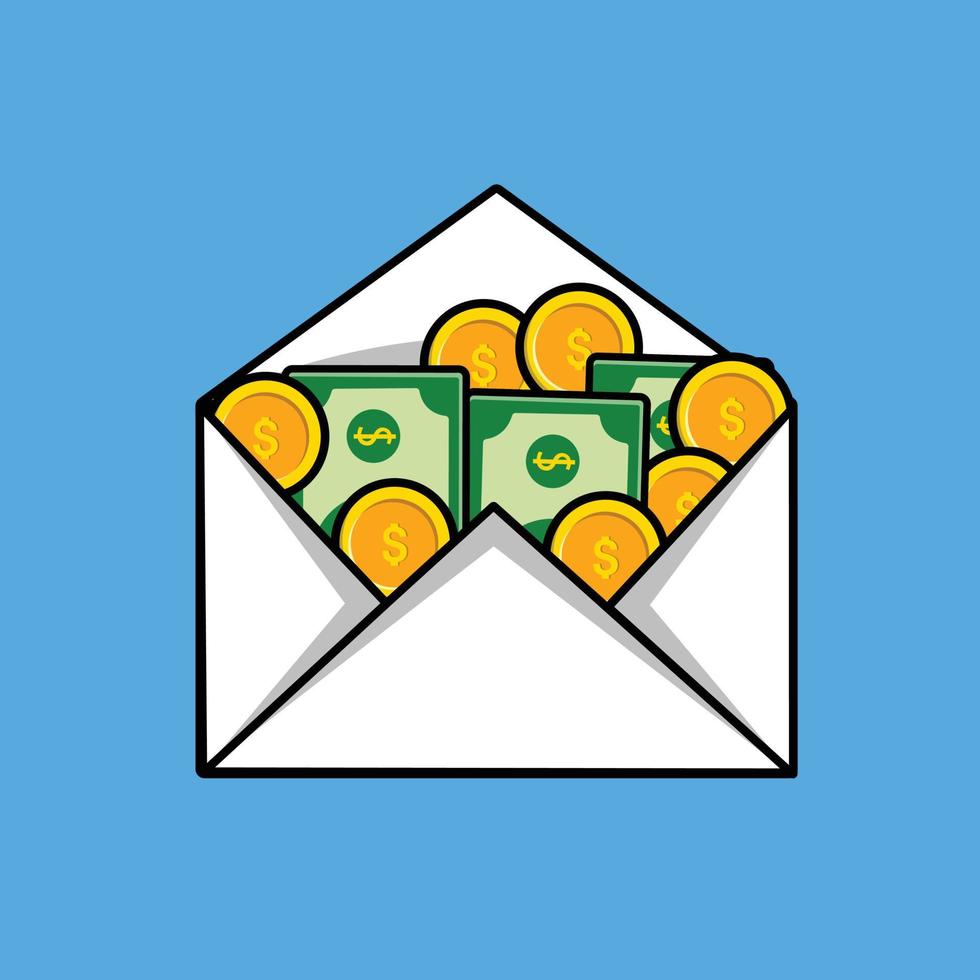 Coin Money With Globe And Statistic Cartoon Vector Icon Illustration. Business Finance Icon Concept Isolated Premium Vector