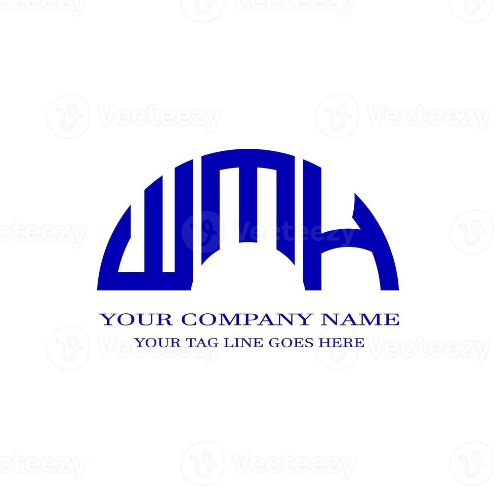 diseño creativo del logotipo de la letra wmh con gráfico vectorial foto