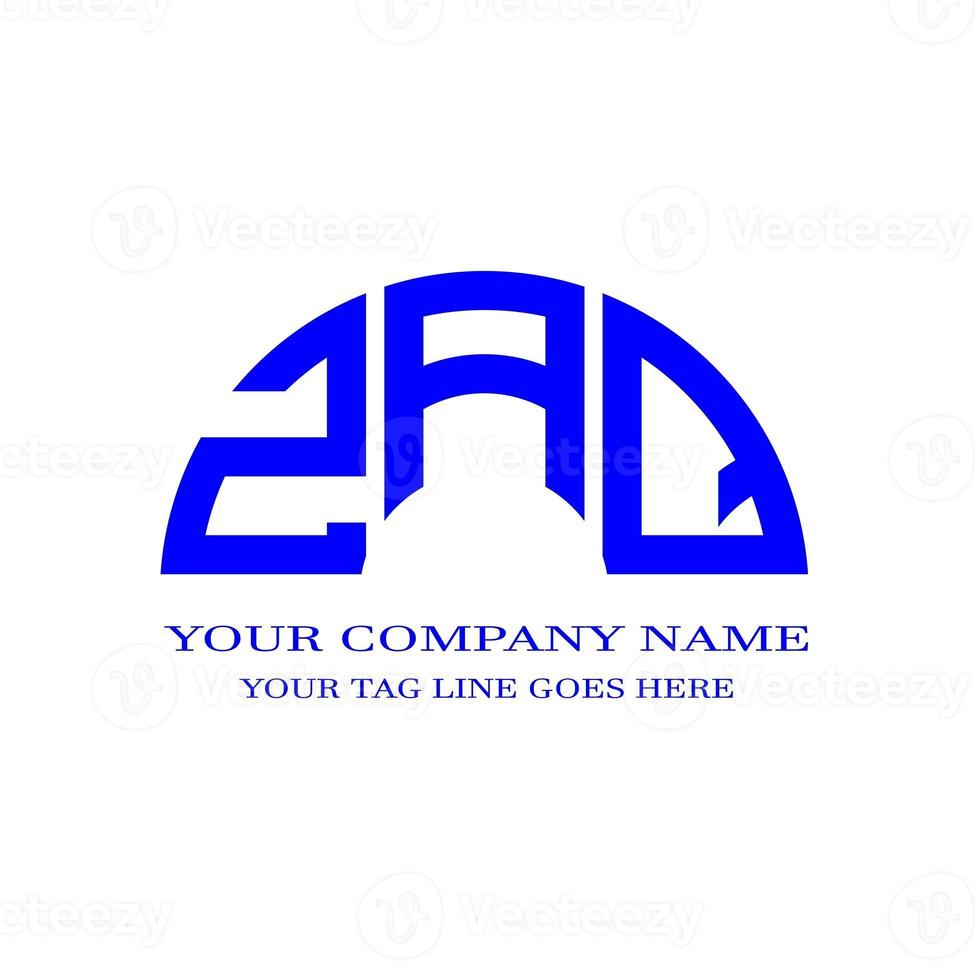 diseño creativo del logotipo de la letra zaq con gráfico vectorial foto