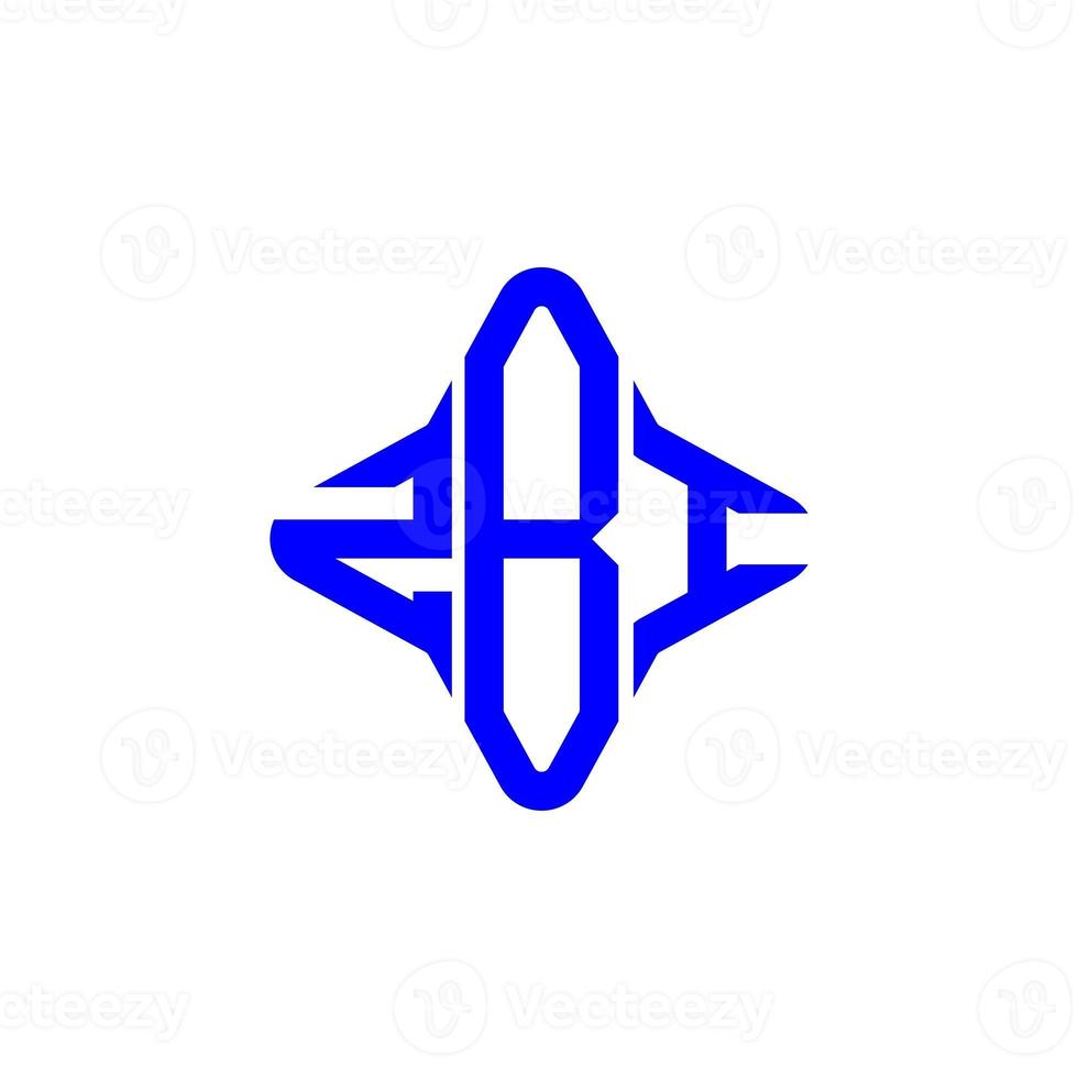 diseño creativo del logotipo de la letra zbi con gráfico vectorial foto