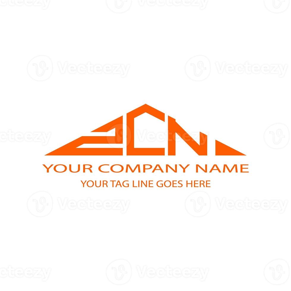 diseño creativo del logotipo de la letra zcn con gráfico vectorial foto