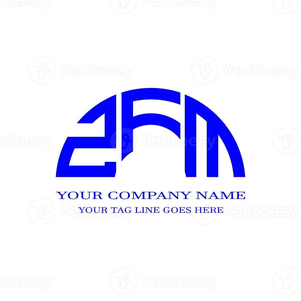 diseño creativo del logotipo de la letra zfm con gráfico vectorial foto