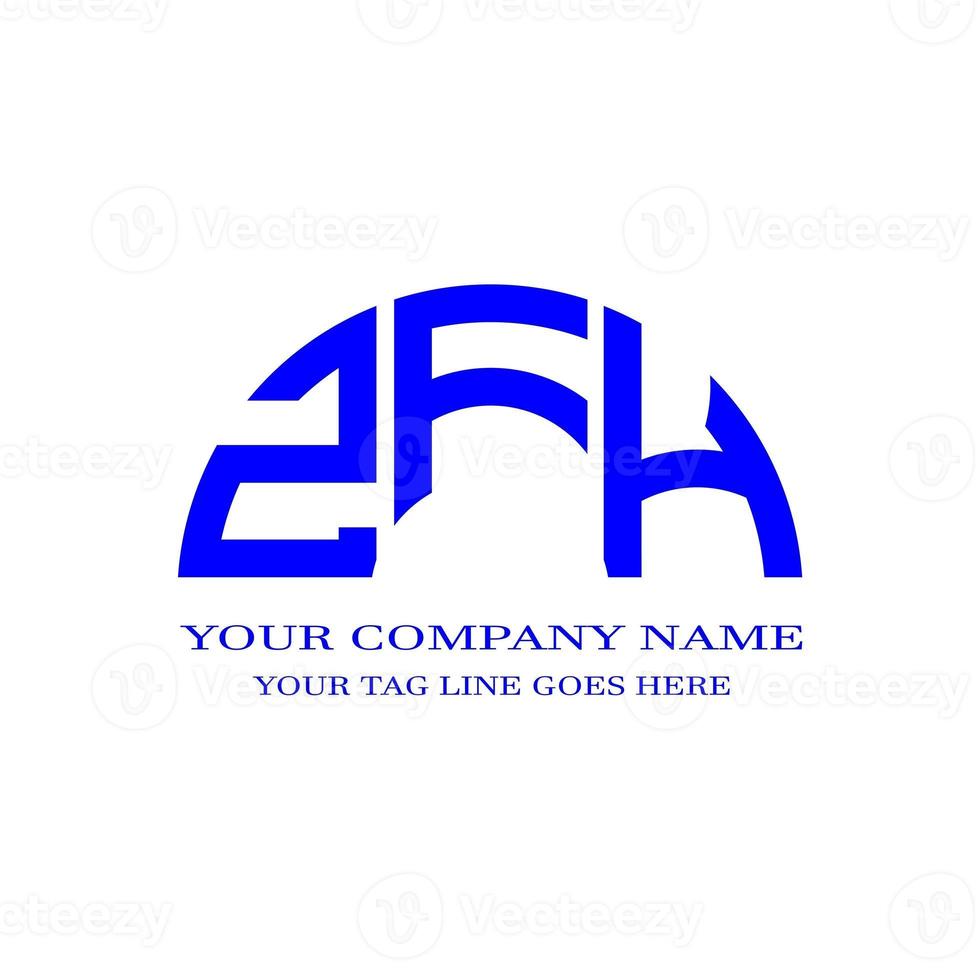 ZFH letter logo creative design with vector graphic photo