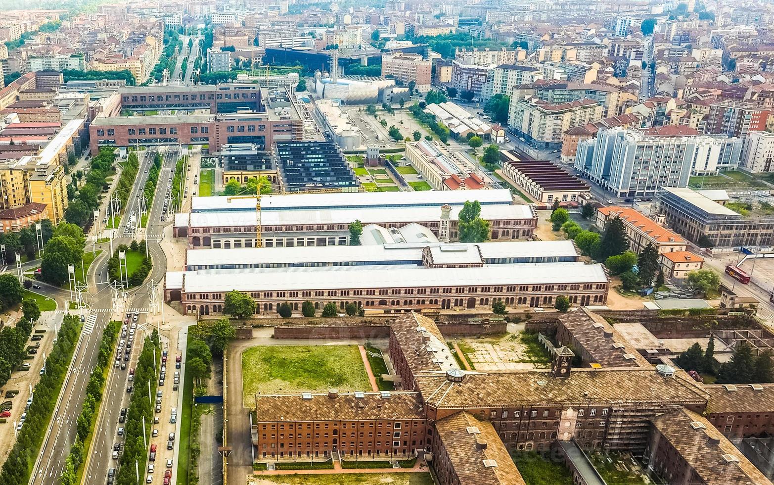 HDR Aerial view of OGR Officine Grandi Riparazioni train repair photo