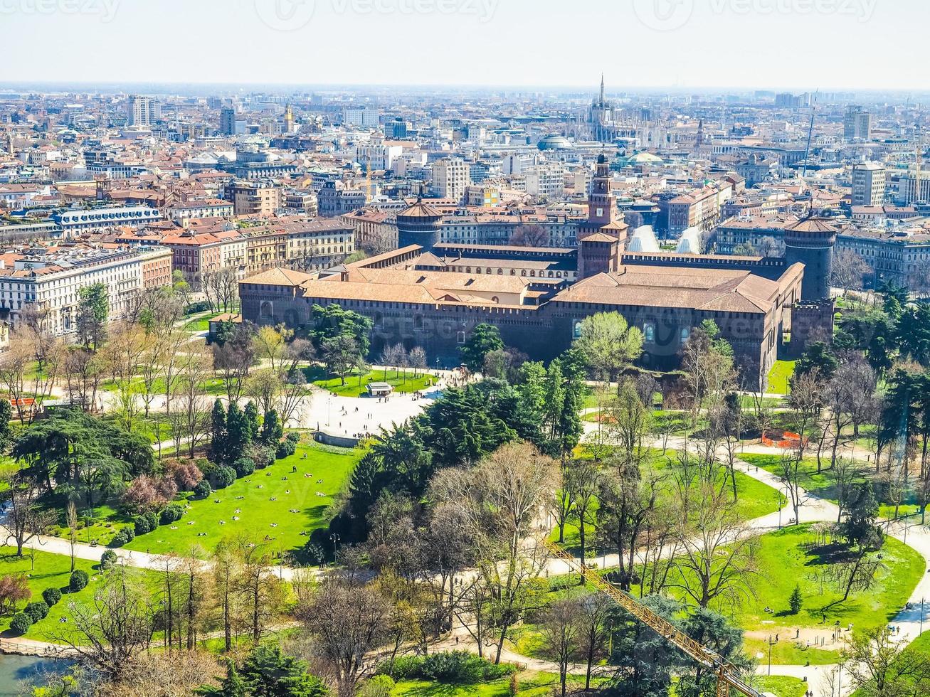 HDR Milan aerial view photo