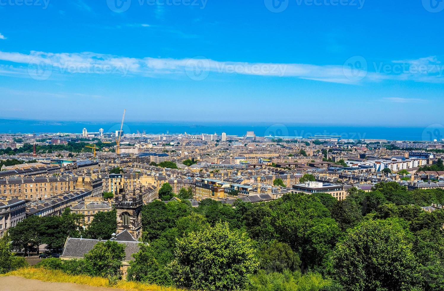 HDR Aerial view of Edinburgh from Calton Hill photo