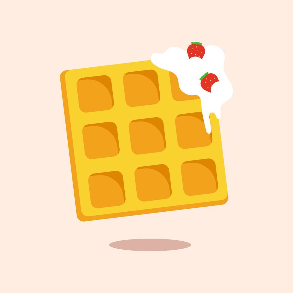 Waffles vector. Fast food cartoon element illustration. Flat of fast food vector isolated. Breakfast food collection. Eps 10.