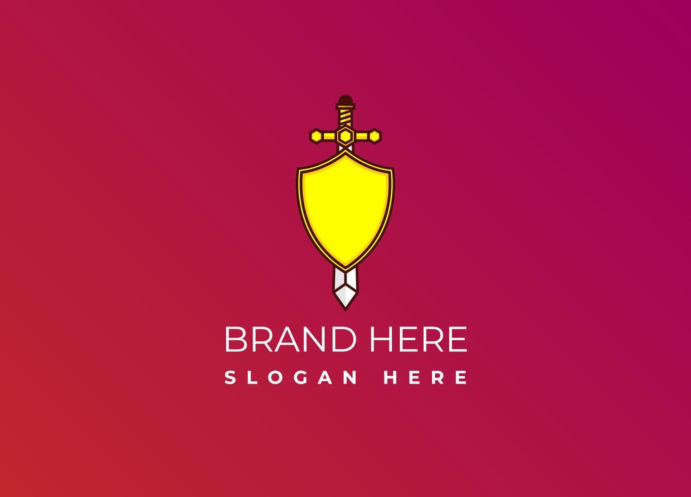 Shield and sword logo and symbol vector. Eps 10 vector