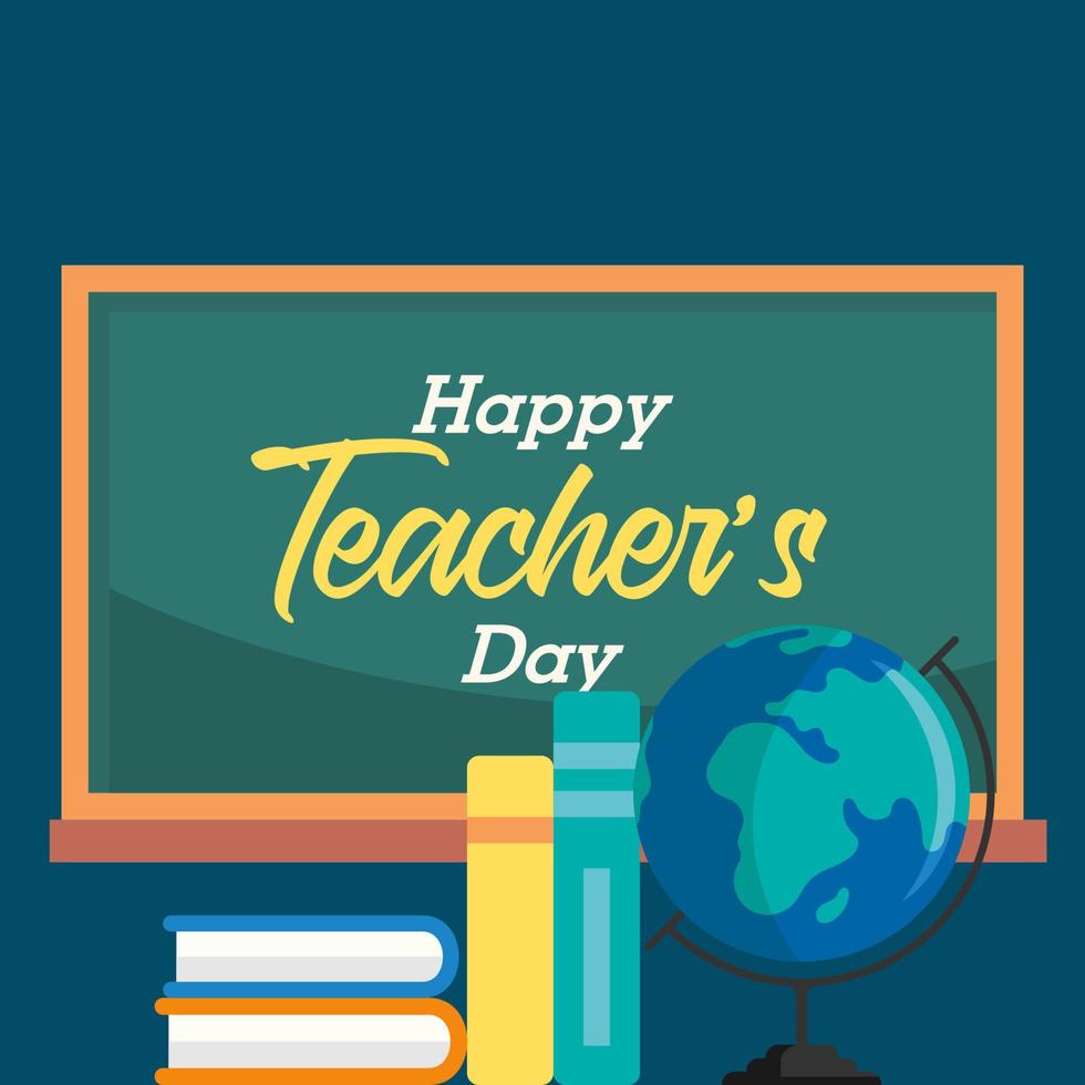 Happy Teacher day illustration template. Fit for poster, banner, wallpaper. Vector eps 10