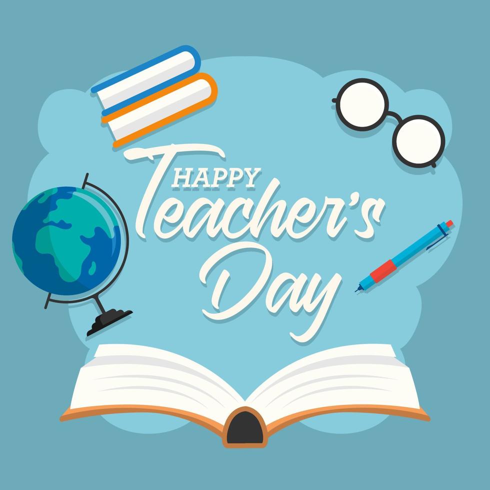 Happy Teacher day illustration template. Fit for poster, banner, wallpaper. Vector eps 10