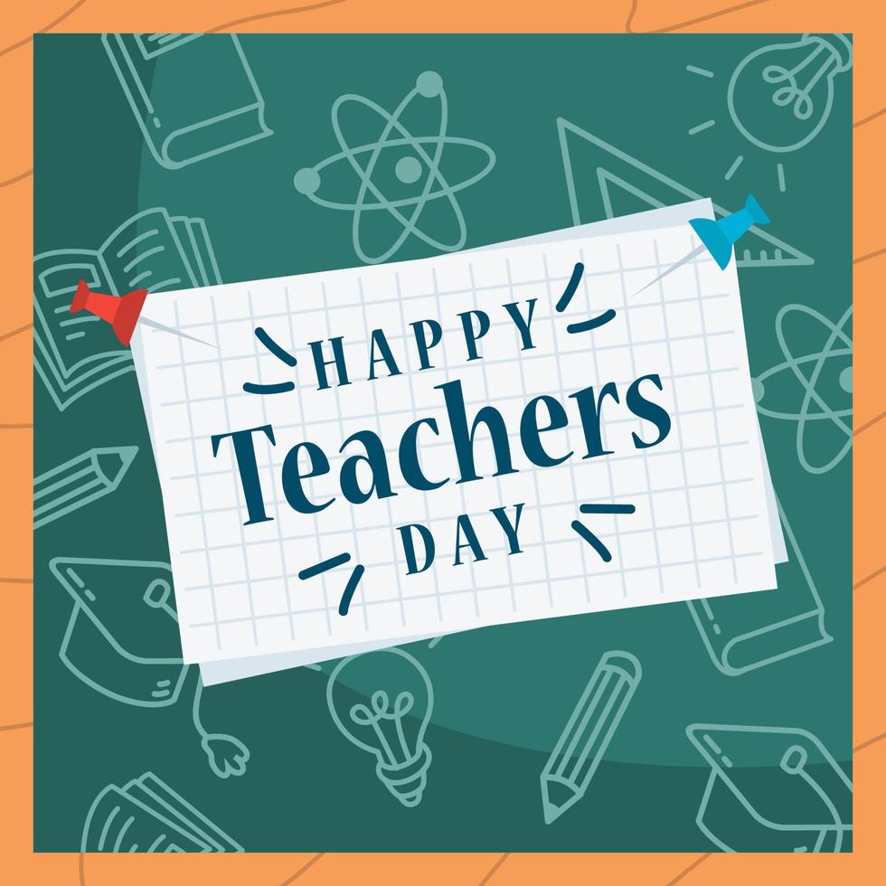 Happy Teacher day illustration template. Fit for poster, banner, wallpaper. Vector eps 10