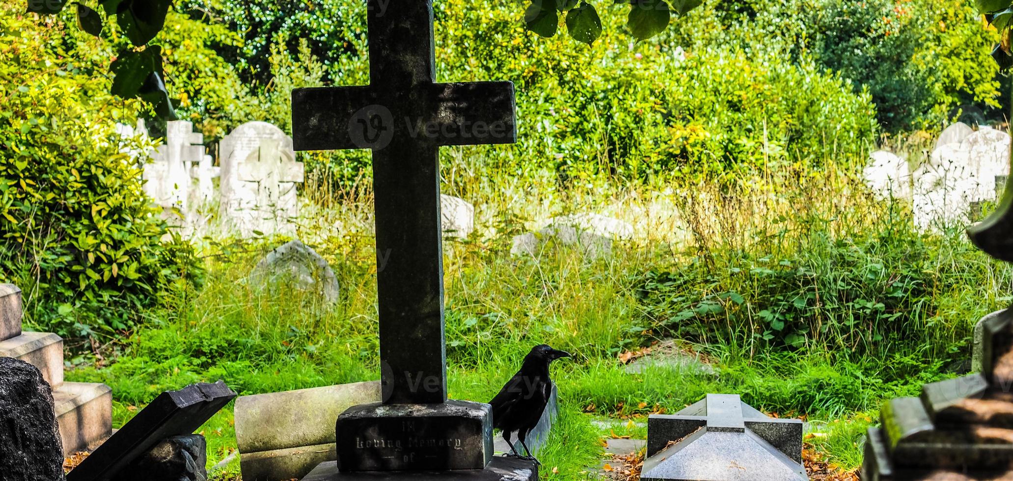 HDR Tombs and crosses at goth cemetery photo