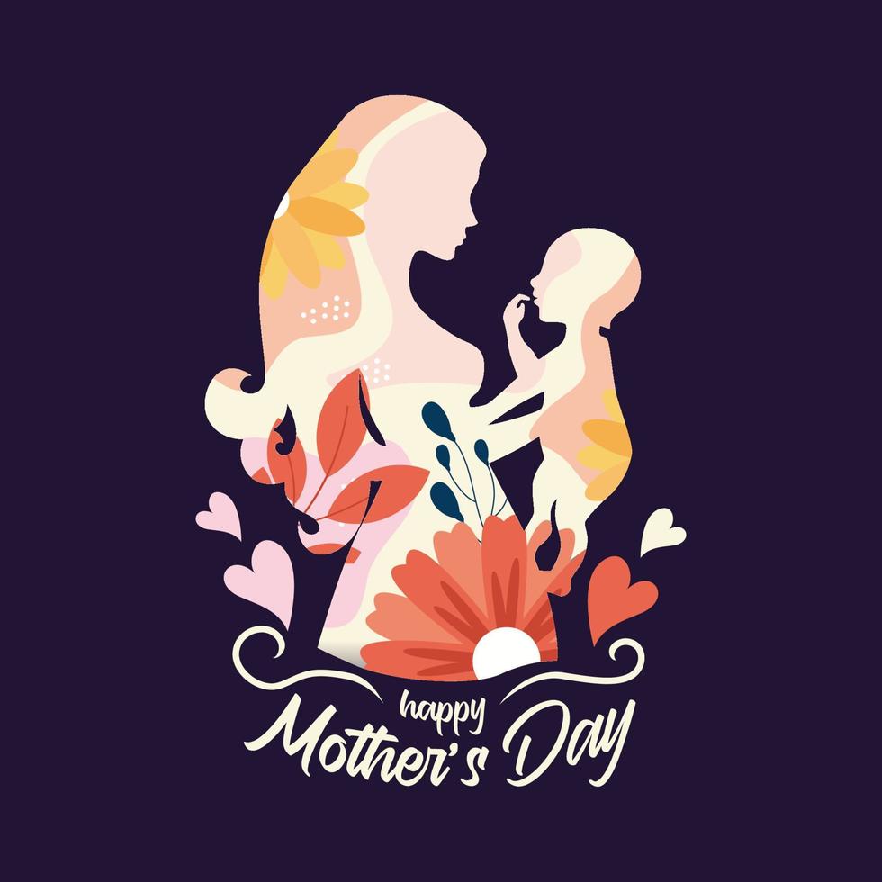 Happy mother day. International celebration day vector template. Festival worldwide illustration.